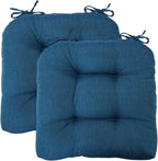 FUNHOME Outdoor Chair Cushions 19 x19 Inch,Water Resistant Tufted Seat Cushions 19",Reversible,Weather Resistant,Rounded Back Wicker Chair Cushion for Patio Garden Furniture(Light Blue)
