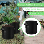 150 Pack 7 Gallon Grow Bags Garden Plant Grow Bag Aeration Fabric Pots with Handles Nonwoven Cloth Pots Planting Bags Garden Bags to Grow Vegetables Flowers Potatoes (7 Gal)