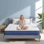 Twin Size Mattress 10 Inch, Twin Mattress in a Box, Hybrid Memory Foam Medium Firm Feel Individual Pocket Springs Matress, Breathable Fabric, Strong Edge Support, Fiberglass Free