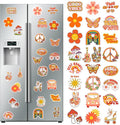 25 Pieces Hippie Car Flower Magnet Groovy Boho Flower Refrigerator Magnets Retro Magnetic Hippie Fridge Magnets for Car Home Metal Door Whiteboard Mailbox Office Cabinets Decor
