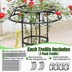 Garden Trellis for Climbing Plants, 2 Pack 41.3 Inch Mushroom Top Trellis for Climbing Plants, Rustproof Metal Plant Flower Trellises for Vine Rose Flower Tomato Support Outdoor Indoor