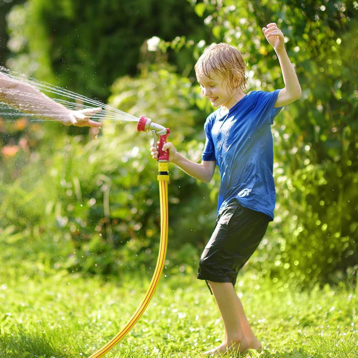 Solution4Patio Yellow Garden Hose 3/4 in. x 25 ft. -Heavy Duty Durable Flexible Lightweight Water Pipe-Brass Aluminum Ends for Household & Commercial Use -Kink Free, No Leaking, Male/Female Fittings