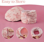 Lesure Cat Tunnel Bed for Indoor Cats - Cute Cat Donut Tunnel Toys with Washable Circle Cushion, Round Pet Peekaboo Cave Toy for Kitten/Puppy/Rabbit, Standard Pink Taffy