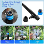 Adjustable Drip Irrigation Emitters Vortex: Fan Shape Water Flow Bubbler Stake Irrigation Dripper with Lock Barbed for 1/4 inch Tubing for Garden Watering System (50PK)