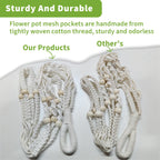 Wdmxszdq Macrame Plant Hanger Set of 2, 35 Inch Indoor Hanging Planter with 4 Hooks, Macrame Plant Hangers for Pots, No Tassels Boho Home Decor, Ivory (Pots Not Included)