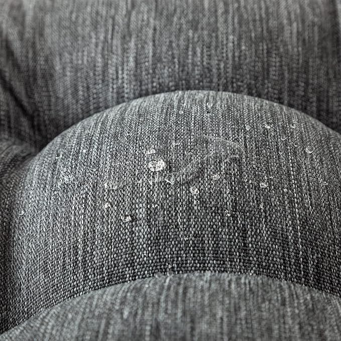 QILLOWAY Outdoor Chair Cushion for Patio Furniture, Waterproof Patio Cushions with Ties, Fade Resistant Replacement Pads for Outdoor Rocking Chairs,Charcoal Grey,Black