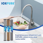 ICEPURE 20" x 2.5" Whole House Water Filter Replacement Combo Kit, Activated Carbon Block, KDF Filter Cartridge and Upgraded Activated Carbon Lead Remove Filter for 3-Stage Water Filter System