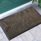 Yimobra Front Door Mat Outdoor Indoor, 29.5x17 All-Season Waterproof Welcome Mat, All-Weather Outside Entrance Mat, Non-Slip Patio Porch Doormat, Low Profile, Fade Resistant, Brown