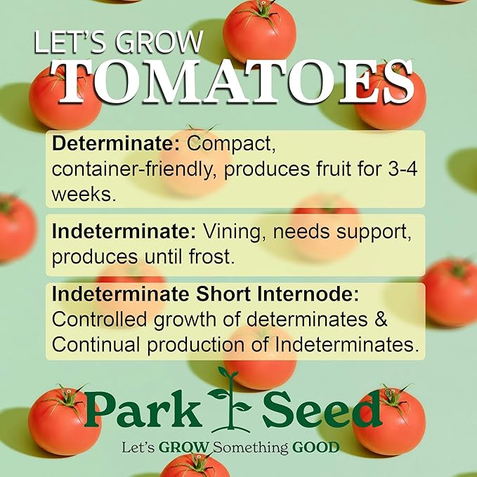 Park Seed Variety of Tomato Seeds, Planting Vegetables, Easy to Grow, Non-GMO, Perfect for Harvesting, Whopper CR Improved Hybrid, Pack of 250