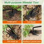 Weed Puller Tool Garden Uprooting Weeding Tool,2025 New Portable Garden Weeding Tool, 15.7in Weeder Tool, 4 Teeth Weeding Artifact Uprooting Weeding Tool