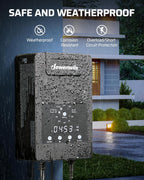 DEWENWILS 120W Low Voltage Landscape Transformer with Remote Control, 120V AC to 12V DC, Low Voltage Transformers with Photocell & Timer, Landscape Lighting Transformer for Garden Light Spotlight