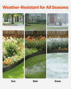 VEVOR Steel Landscape Edging, 5 Packs 39 x 5 in Rust-Resistant Metal Landscape Edging, Bendable Garden Edging Border, Heavy Duty Lawn Edging, Easy-to-Install, Flower Bed Yard Pathway Divider Black