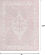 Unique Loom Outdoor Traditional Collection Area Rug - Valeria (10' x 13' 1" Rectangle, Pink/ Ivory)
