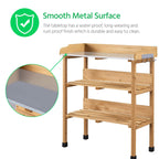 Yaheetech Potting Bench Outdoor Console Table w/3-Tier Storage,Natural Wood