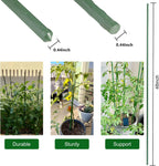 Garmeinea Garden Stakes 48 Inches Plastic Coated Steel Plant Stakes for Growing Climbing Plants, Pack of 25