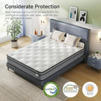 Queen Mattress 10 Inch, Hybrid Mattress Plush in a Box, Individual Pocket Spring Queen Size Bed with Breathable Memory Foam, Pressure Relief, Medium Firm Back Support for Adults