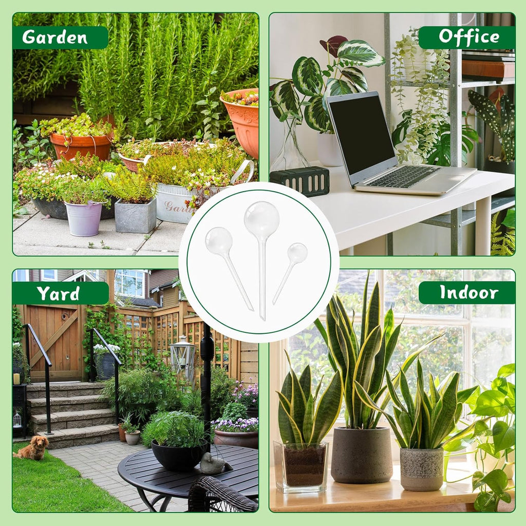 20 PCS Clear Plant Watering Globes,Plastic Self-Watering Bulbs,Self Watering Planter Insert Plant Accessories for Plants Indoor,Outdoor,Flowerpot,Home Garden(Large,Medium,Small)