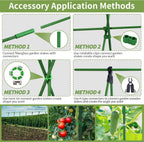 70pcs Garden Stakes Set, 16 Inches Plastic Coated Metal Plant Sticks Stakes Supports, DIY 4ft 5ft 6ft 7ft 8ft Tomato Stakes for Growing Climbing Tomato Vegetables Flowers Pepper, Versatile Ues