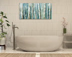 yearainn Birch Trees Canvas Wall Art - Abstract Birch Pictures for Wall Decor Modern Turquoise Canvas Painting Nature Printing Artwork for Living Room Bedroom Home Office Wall Decoration 20" x 40"
