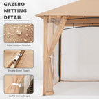 MASTERCANOPY Mosquito Screen Walls for Gazebo, 10x10 ft, Beige
