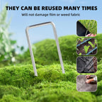 24 Pack Sturdy Garden Landscape Staples, 6 Inch Galvanized Steel Sod Pins Anti-Rust Stakes for Weed Barrier, Christmas Decorations and Landscaping Fabric.