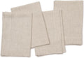 Linen Light Natural Dinner Napkins Set of 4-100% Pure Linen Cloth Fabric, Hemstitch Dinner Napkins 20 x 20 Inch for Dining, Dresser, Thanksgiving, Christmas, Fall - Lino