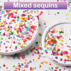 Multicolor Manicure Glitter Confetti 3.6oz/100g, Mixed Shapes Size 2-10mm for Party Decoration, DIY Crafts, Premium Nail Art Etc