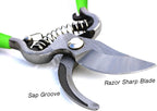 Garden Guru Classic Bypass Pruning Shears Clippers – Heavy Duty Forged Steel Garden Pruners – Safety Lock – Non Slip Comfort Grips – Cuts up to 1” – Professional Bypass Pruners for Gardening (2 Pack)