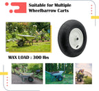 2-Pack 4.80-8 Wheelbarrow Tire with Rim 3"-6''Centered Hub, 3/4" or 5/8''or 1/2'' Bearings, 16‘’ Tire Assembly for Hand Truck,Garden Cart (4.80/4.00-8 Tube Type,3" Center Hub,RibbedTread)