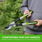 GARDEN GURU Bypass Loppers Tree Trimmer Clipper 3X Cutting Power Gardening Loppers Pruning Shear, Comfort Grip Handles, High Carbon Steel Blade, Heavy Duty Branch Cutter, Cut Thick Branches w Ease (2)
