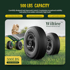 (2 Pack) 4.10/3.50-4 Flat Free Tire and Wheel 10-Inch Solid Wheel Replacement with 5/8 Extra 3/4 &1/2 Bearings,2.2" Offset Hub -Compatible with Hand Truck,Wheelbarrow(Wave,Black)