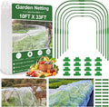 Garden Mesh Netting Kit, 10 * 33ft Ultra Fine Netting with 6pcs Garden Hoops for Raised Beds, Plants Cover Net for Vegetable Fruit, Animals Barrier Protection Greenhouse Row Cover