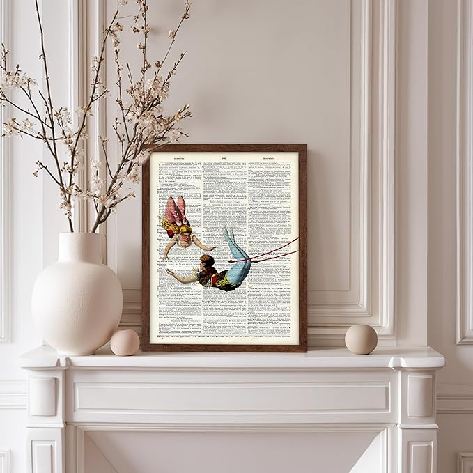 Poster Master Dictionary Art Poster - Acrobat Print - Circus Art - Entertainment Art - Gift for Men, Women & Performer - Chic Decor for Living Room, Bedroom, Dorm or Office, 11x14 Brown Framed