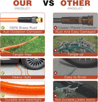 Hybrid Hose 3ft x 5/8",Short Garden Water Hose Heavy Duty,Flexible, Lightweight Hybrid Water Hose with Swivel Handle,3/4'' Brass Fittings,Available For Reel Cart Backyard Burst 500 PSI