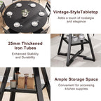 51'' Round Dining Table for 6,Kitchen Dining Room Circle Dinner Pedestal Table,Space Saving Wood Kitchen & Dining Room Furniture (Black, 51In)