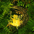 ZKLiLi Solar Lights Garden Decorations,Moon Fairy Light,Solar Statues Outdoor Decor,Warm LED Light for Pathway Lawn Patio Courtyard Gifts for Mom Grandma Women