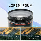49-52mm Step-Up Ring Adapter, 49mm to 52mm Step Up Filter Ring for 49mm Lens Mount 52mm for DSLR Lenses and ND UV CPL IR Filters （49-52mm）
