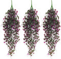 RECUTMS Artificial Hanging Plants Fake Ivy Plant Faux Plants Hanging UV Resistant Artificial Plants for Outdoor Garden Porch Decor Indoor Table Wall Room Office Decoration(Fuchsia)