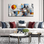 Large Abstract Canvas Wall Art Modern Living Room Bedroom Home Office Wall Decor Grey Geometric Abstract Picture Framed Canvas Prints Size 30x60