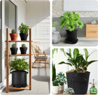 4Pcs Self Watering Pot Base with 1 Plant Grow Bag, Self Watering Pots for Indoor Plants, Plant Saucers, Auto Watering for Plants Indoor - Auto-Irrigation System for 5 Gallon Fabric Pots