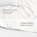 Bare Home 100% Organic Cotton Sateen Duvet Cover Set - 400 Thread Count - Smooth Sateen Weave - Warm & Luxurious - Duvet Cover (King/Cal King, White)