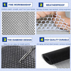 Upgraded Plastic Chicken Wire Fence Mesh 0.7in Poultry Animal Barrier Fence Garden Netting for Farm Poultry Chicken Netting Width 3.3ft(Size:65'L x 3.3'W Roll,Color:Black)