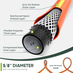 Garden Hose 25ft x 5/8",Short Garden Water Hose Heavy Duty,Flexible,Lightweight Hybrid Hose with Swivel Handle,3/4'' Brass Fittings,Hybrid Rubber Hose for Backyard