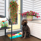 RECUTMS Artificial Hanging Plants Fake Hanging Vine Flowers Fake Plants Faux Hanging Plants Outdoor Faux Eucalyptus Leaf Greenery Wall Indoor Room Wall Wedding Patio Porch Decor(Red)