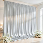 10x10 ft Silver Glitter Backdrop Curtain for Parties, Wrinkle Free Glitter Photo Backdrop Drapes 2 Panels 5x10FT Shimmer Back Drop Cloth for Wedding Birthday Stage Photography Background Decor