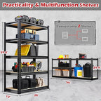 REIBII Storage Shelves 2020LBS Garage Shelving 5 Tier Heavy Duty Shelving Adjustable Metal Shelf 59.8" H Pantry Shelf for Kitchen Warehouse Basement 28" W x 12" D x 59.8" H, 2 Pack