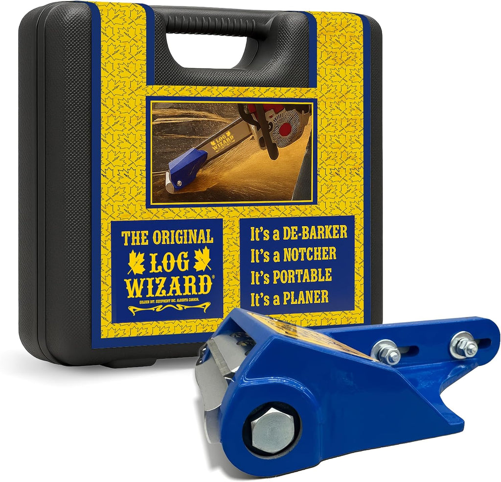 Log Wizard Chainsaw Debarker Tree Bark RemovaL Tool | Universal Debarking Tool for Logs with Case