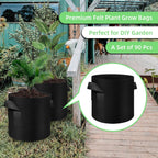 90-Pack 7 Gallon Grow Bags Garden Plant Grow Bag Aeration Fabric Pots with Handles Nonwoven Plant Bag Cloth Pots Planting Bags Garden Bags to Grow Vegetables Flowers Potatoes (7 Gal)