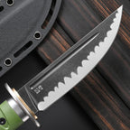 Sitivien ST29 Fixed Blade Knife, AUS-10 Steel Blade G10 Handle Full Tang Bowie Knife for Outdoor Camping Hunting Fishing Working(Green)