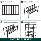 Smiry Bamboo Shoe Rack for Closet, 4 Tier Small Wooden Stackable Shoe Organizer, Free Standing Shoes Storage Shelf for Entryway, Front Door Entrance, Black